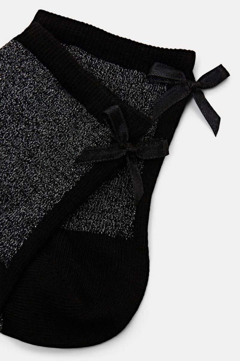 Dámské Ponožky Esprit Bow-tie Glitter Černé | ODH718503