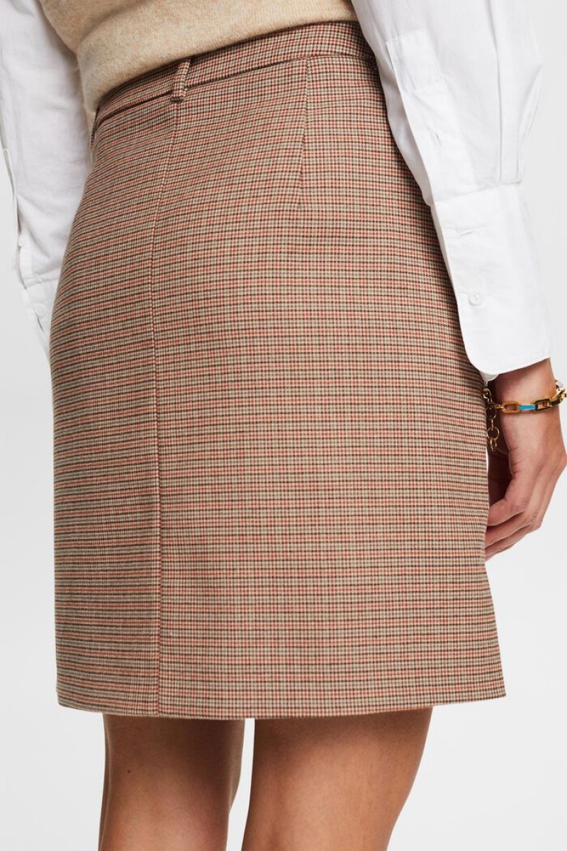 Dámské Sukně Esprit Checked Mini Šedé | SLP517842