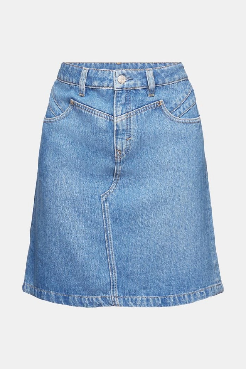 Dámské Sukně Esprit Denim Mini Blankyt Světle | YTO371580