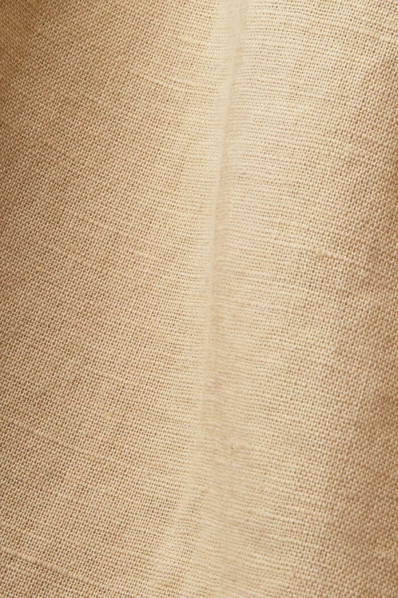 Dámské Sukně Esprit Midi,Linen-cotton Blend Hnědé | LFO017932