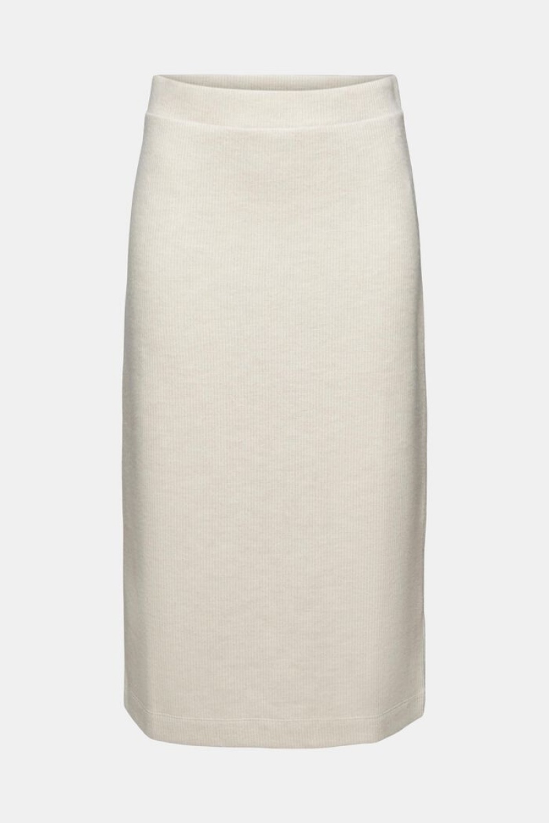 Dámské Sukně Esprit Rib-knit Midi Bílé | RYJ635298