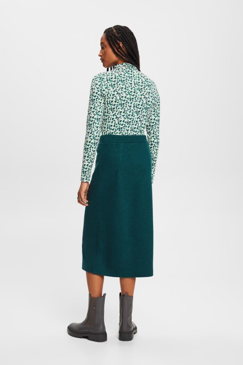 Dámské Sukně Esprit Rib-knit Midi Tyrkysové Zelene | QPS249318