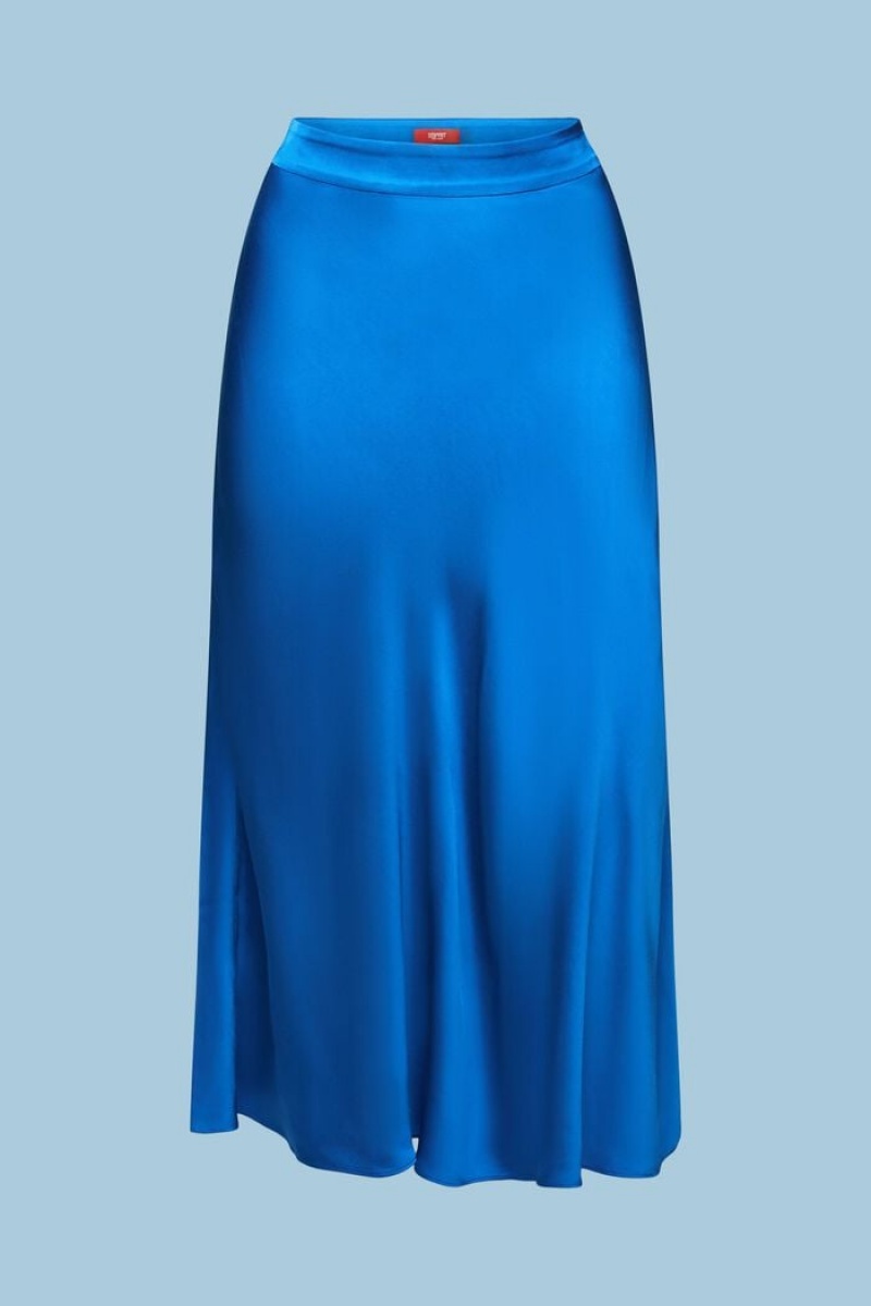 Dámské Sukně Esprit Satin Midi Světle Blankyt | GVX734016