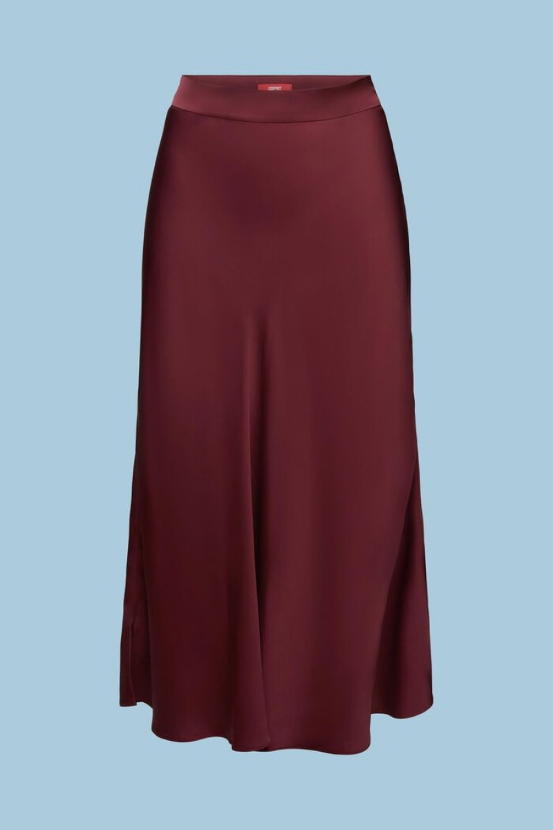 Dámské Sukně Esprit Satin Midi Vínové Červené | OWT849167