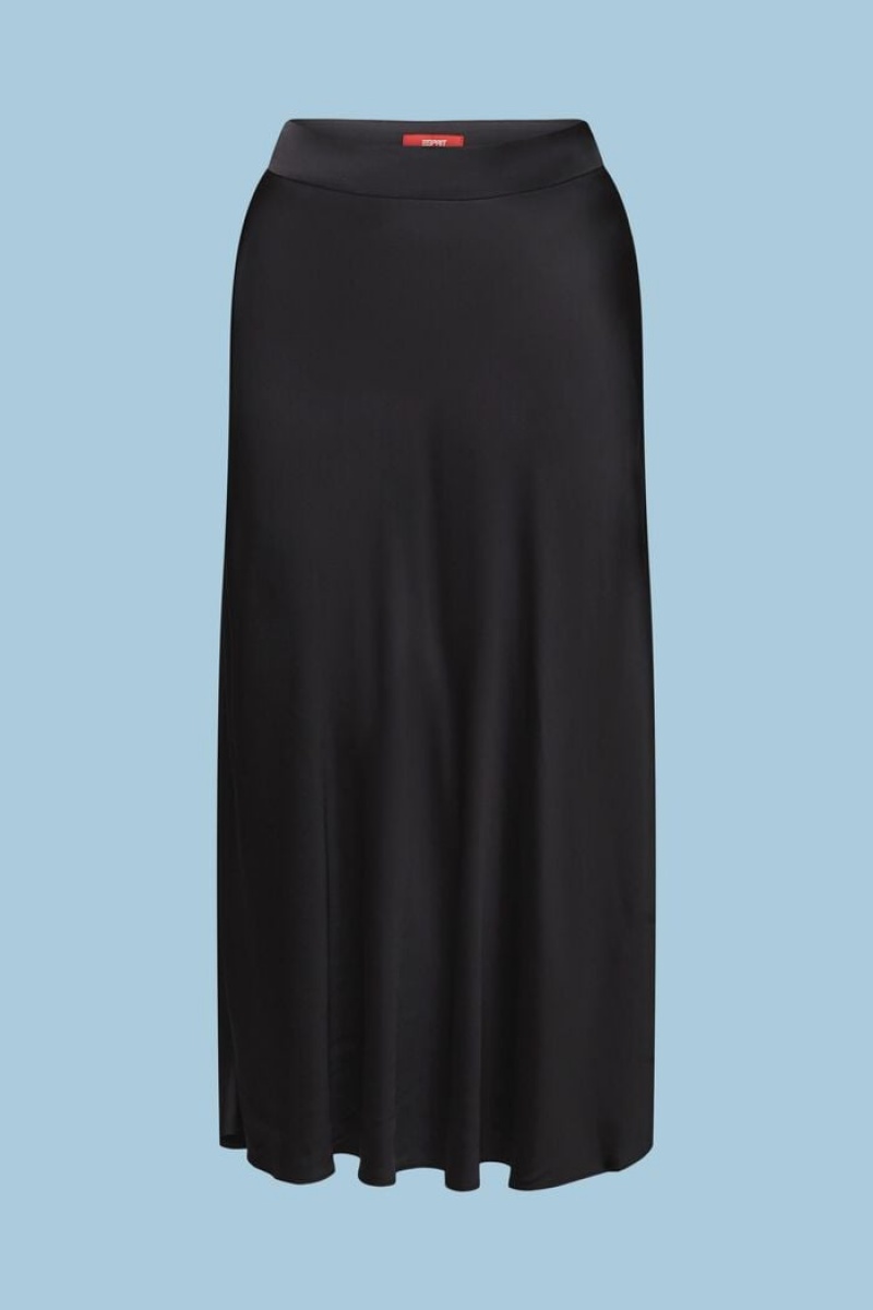 Dámské Sukně Esprit Satin Midi Černé | EIW468920