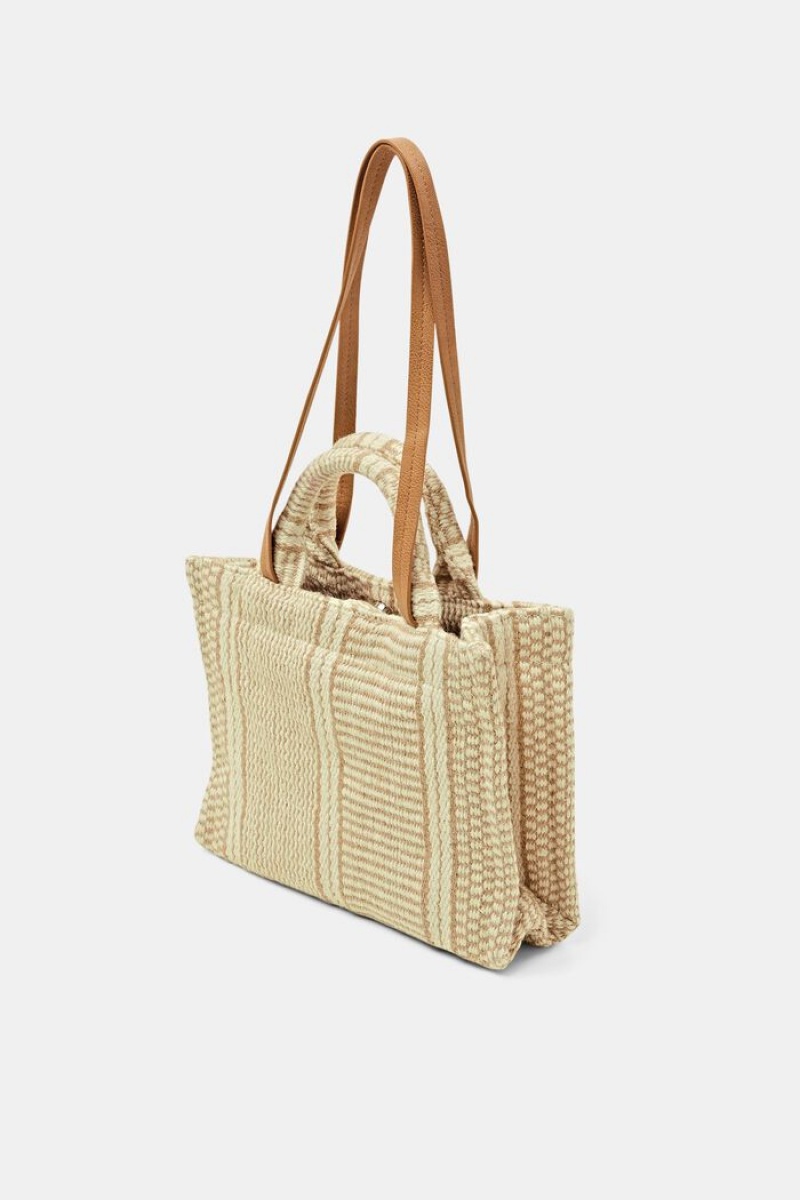 Dámské Tašky Esprit Orlane Small Shopper With Jute Světle Béžový | FXD274891