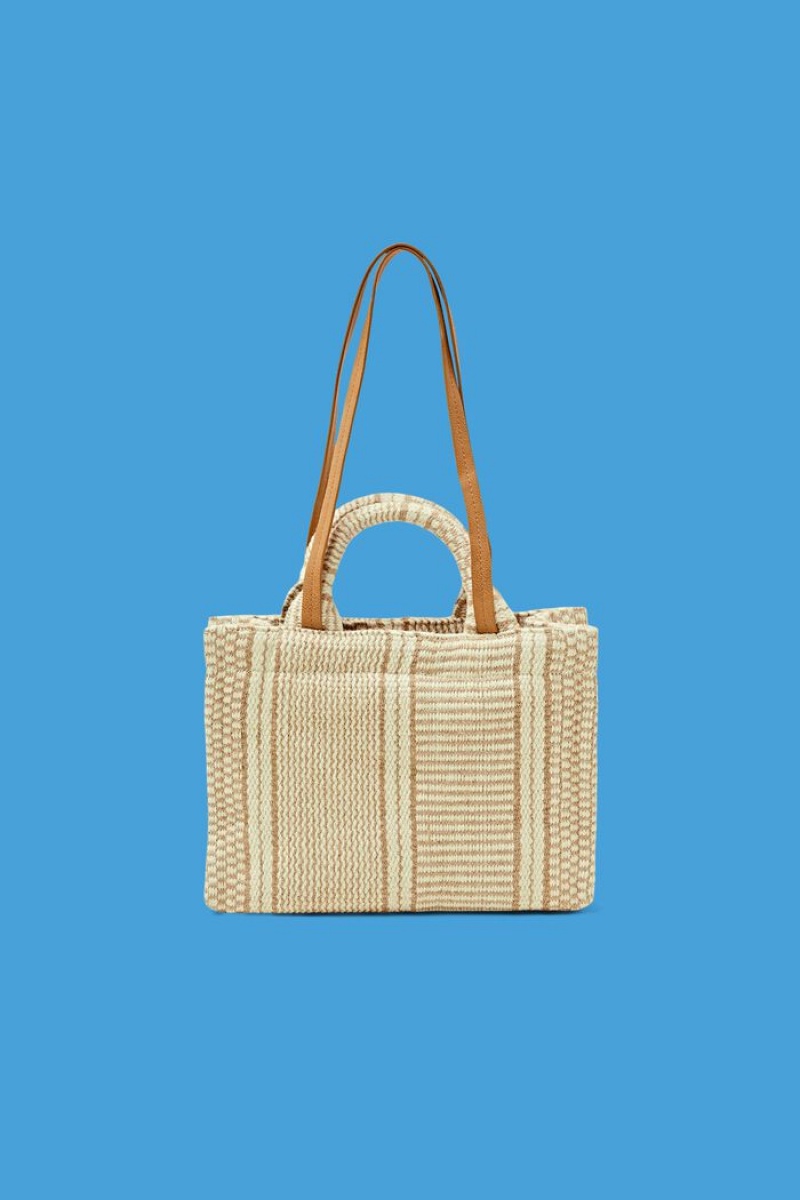 Dámské Tašky Esprit Orlane Small Shopper With Jute Světle Béžový | FXD274891