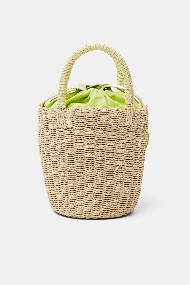 Dámské Tašky Esprit Raffia Bucket With Handles Světle Béžový | UXZ592817