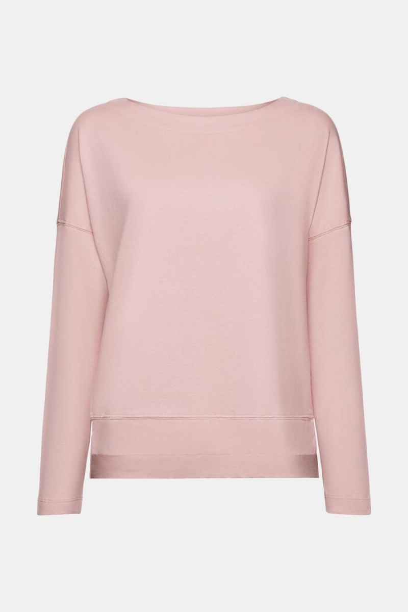 Dámské Topy Esprit Bavlněné Longsleeve Růžové | VGA892047