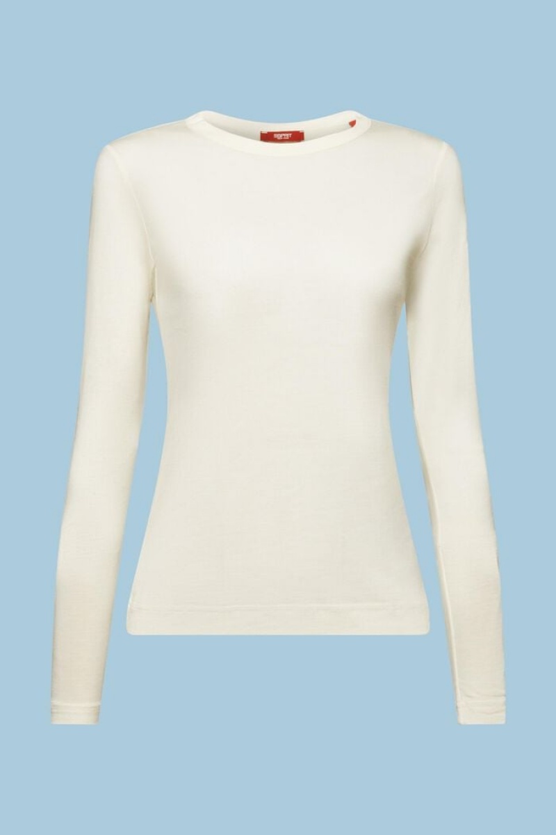 Dámské Topy Esprit Jersey Longsleeve Bílé | DOZ426790