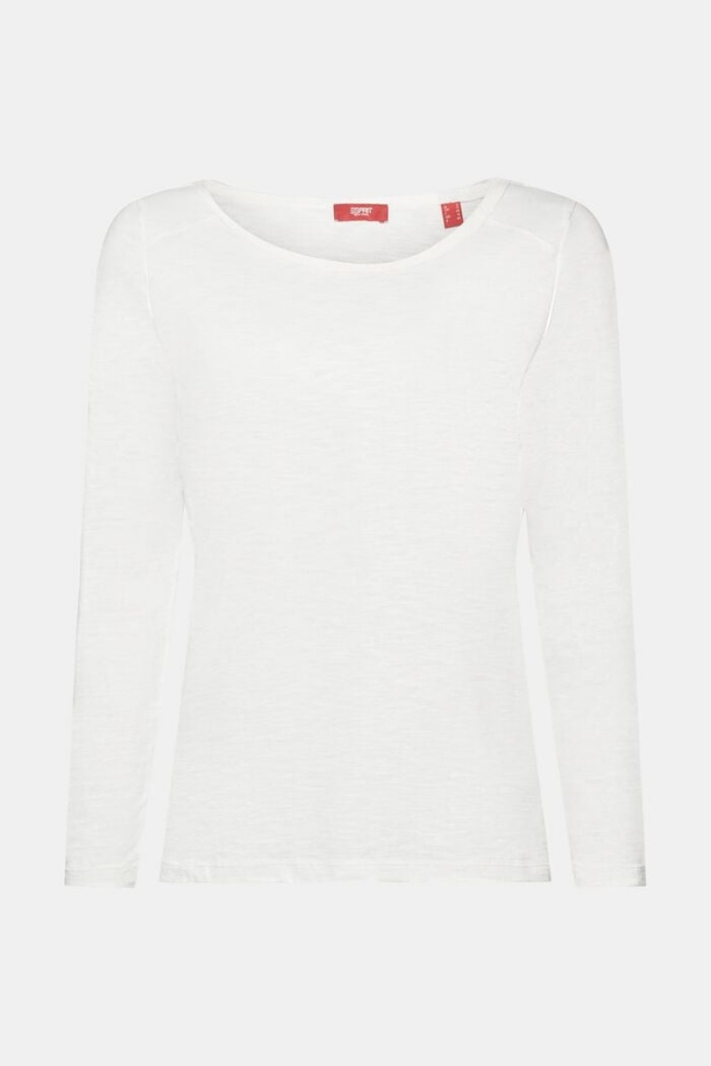 Dámské Topy Esprit Jersey Long-sleeve Bílé | UOW170954