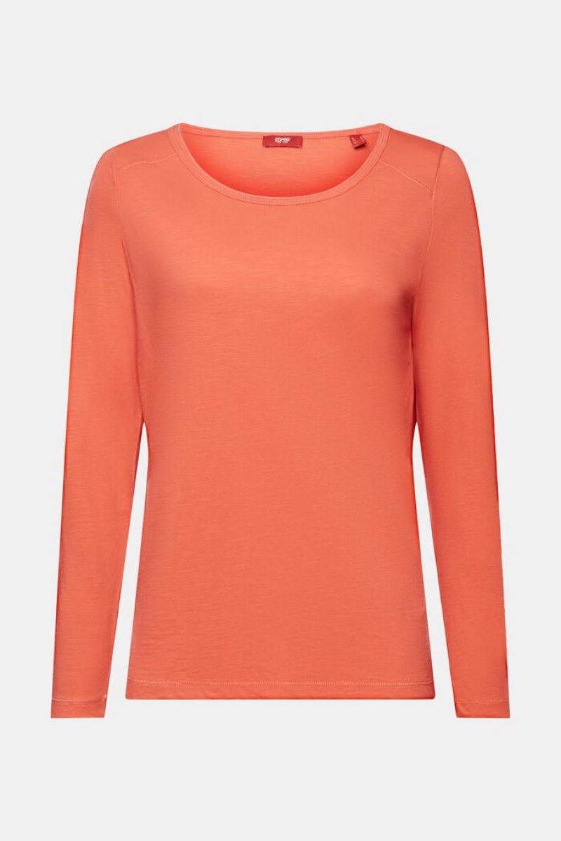 Dámské Topy Esprit Jersey Long-sleeve Koralove Červené | CPO018972