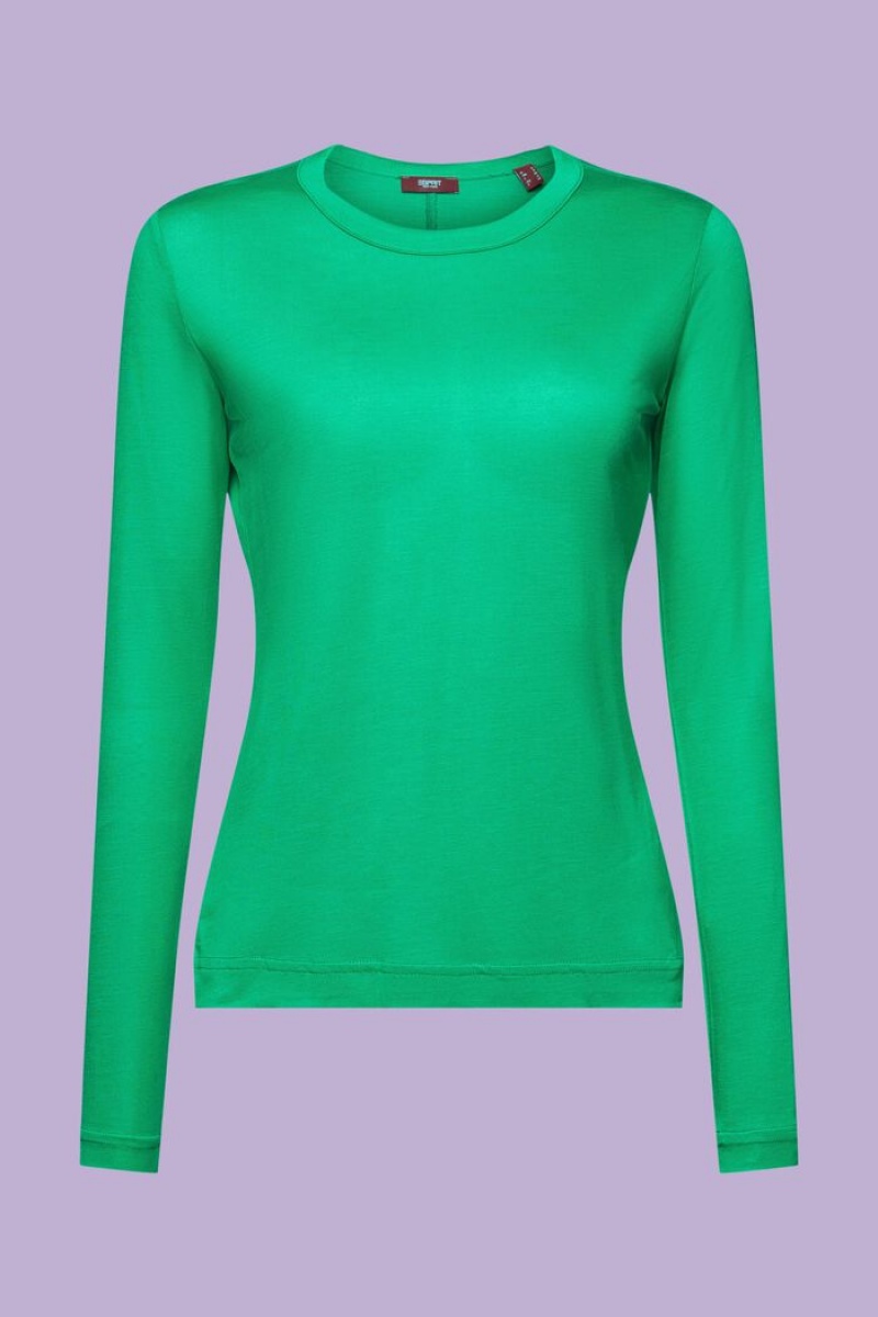 Dámské Topy Esprit Jersey Longsleeve Zelene | RTK306417