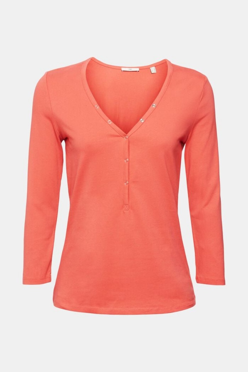 Dámské Topy Esprit Long-sleeved Henley Koralove | XTY758239