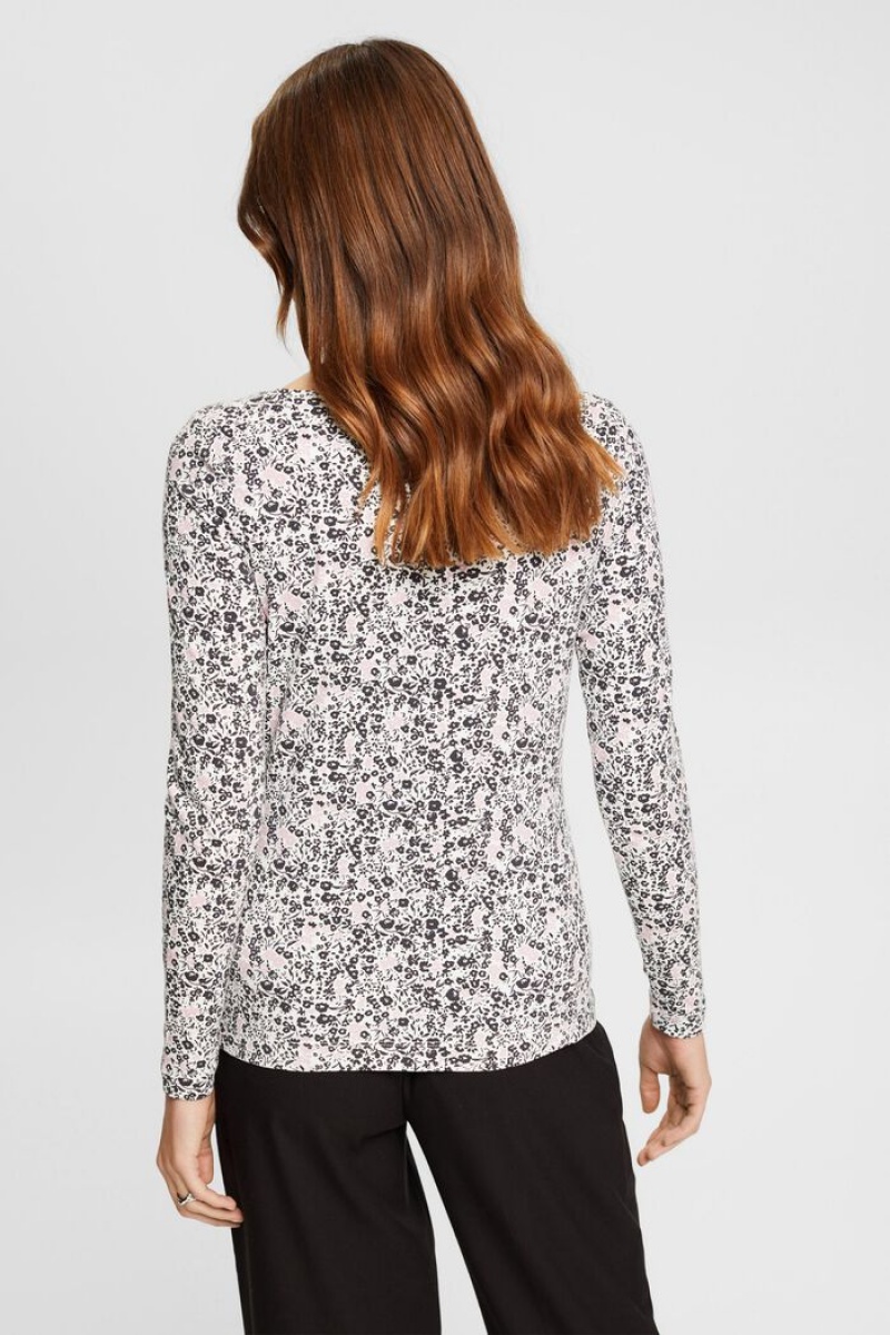 Dámské Topy Esprit Long-sleeved With All Over Print Bílé | WMY749062