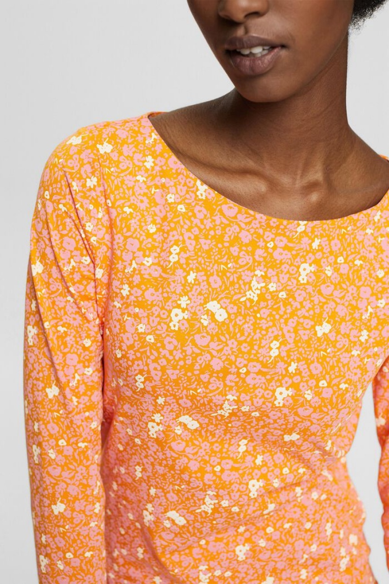 Dámské Topy Esprit Long-sleeved With All Over Print Oranžové | AZR346795