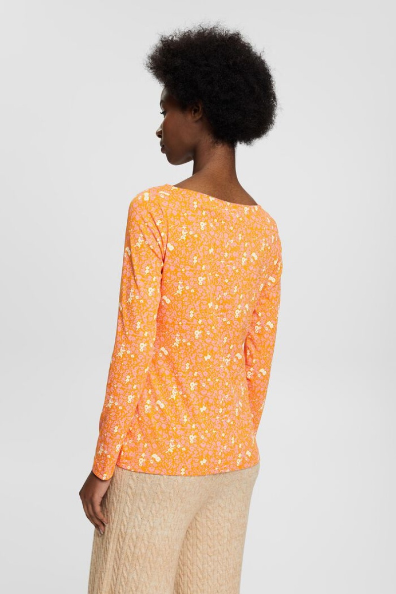 Dámské Topy Esprit Long-sleeved With All Over Print Oranžové | AZR346795