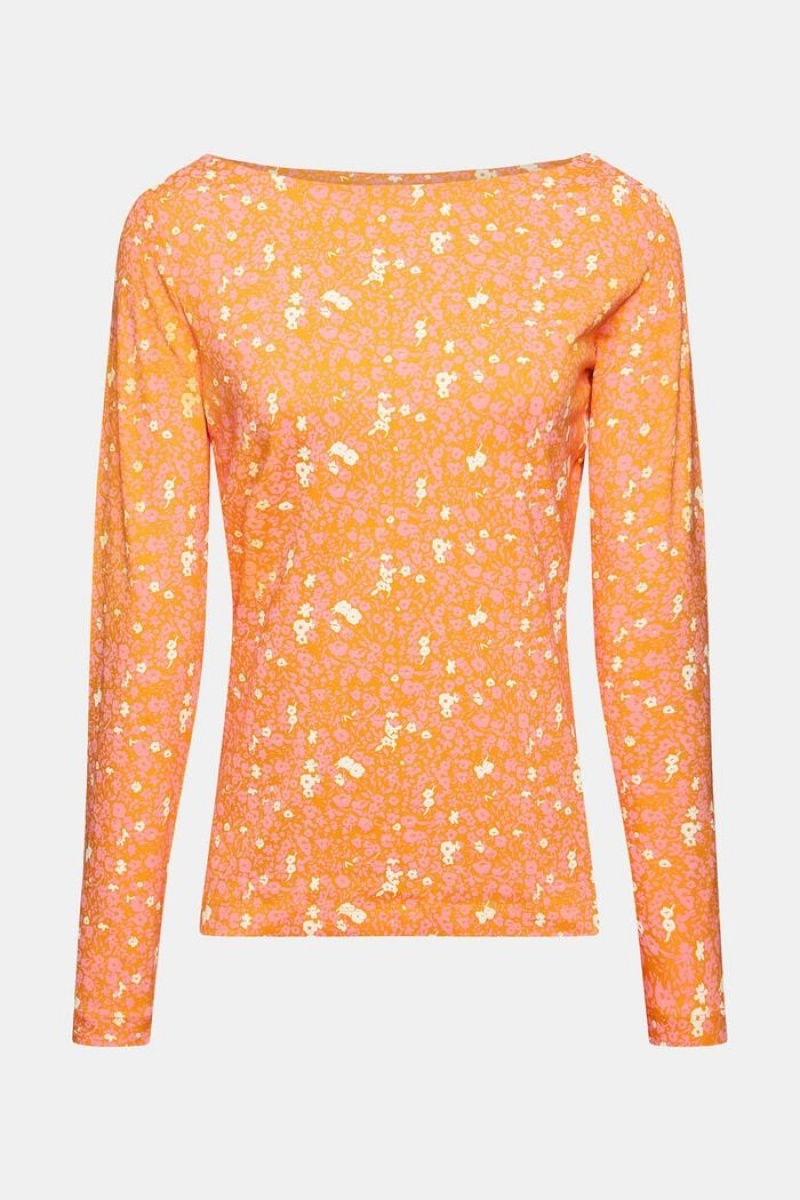 Dámské Topy Esprit Long-sleeved With All Over Print Oranžové | AZR346795