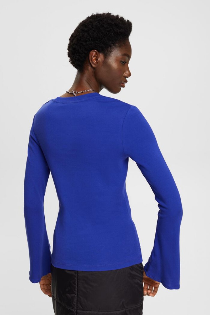 Dámské Topy Esprit Long-sleeved With Cut-out Blankyt | JSB036874