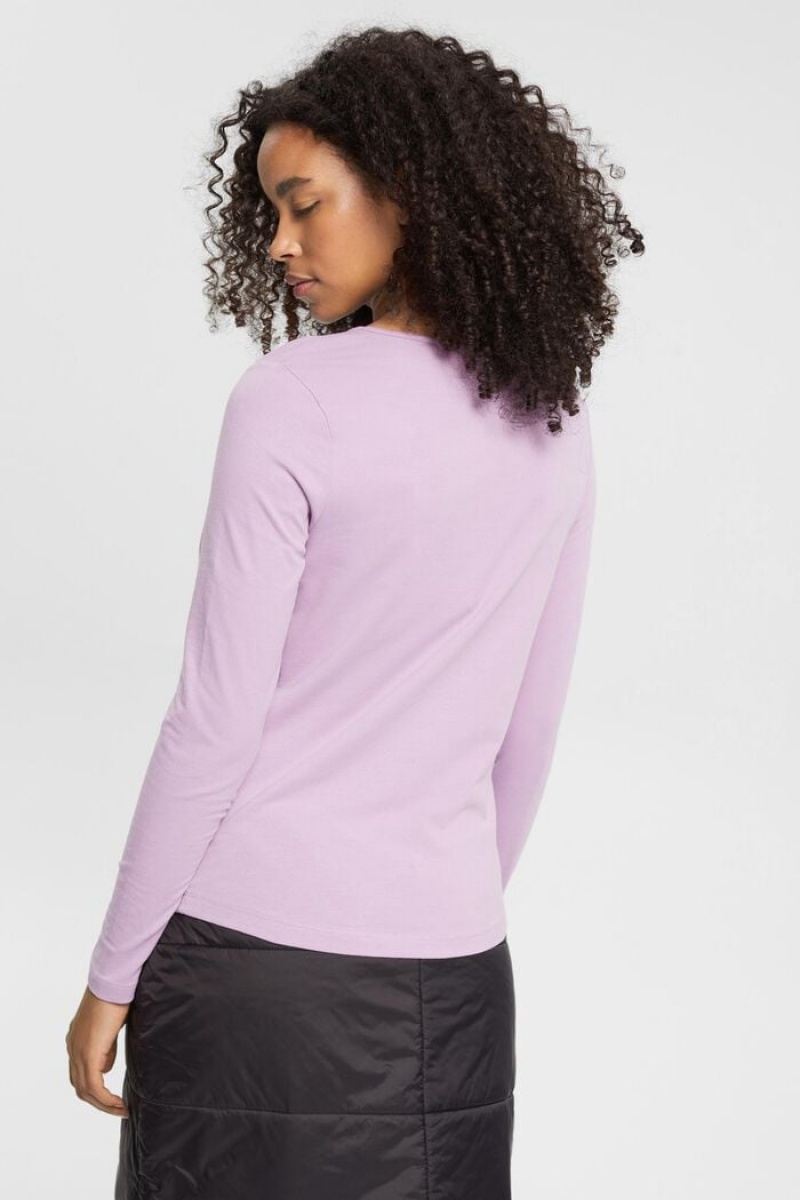 Dámské Topy Esprit Long-sleeved With Peach Effect Fialové | QWE829731