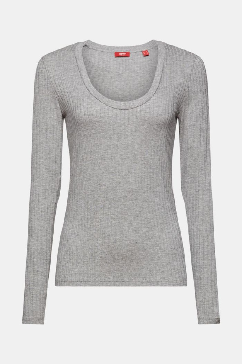 Dámské Topy Esprit Rib-knit Šedé | NJT396520