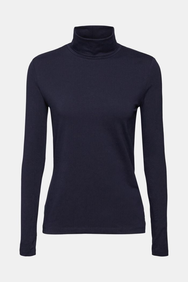 Dámské Topy Esprit Roll Neck Long Sleeve Tmavě Blankyt | KTG570682