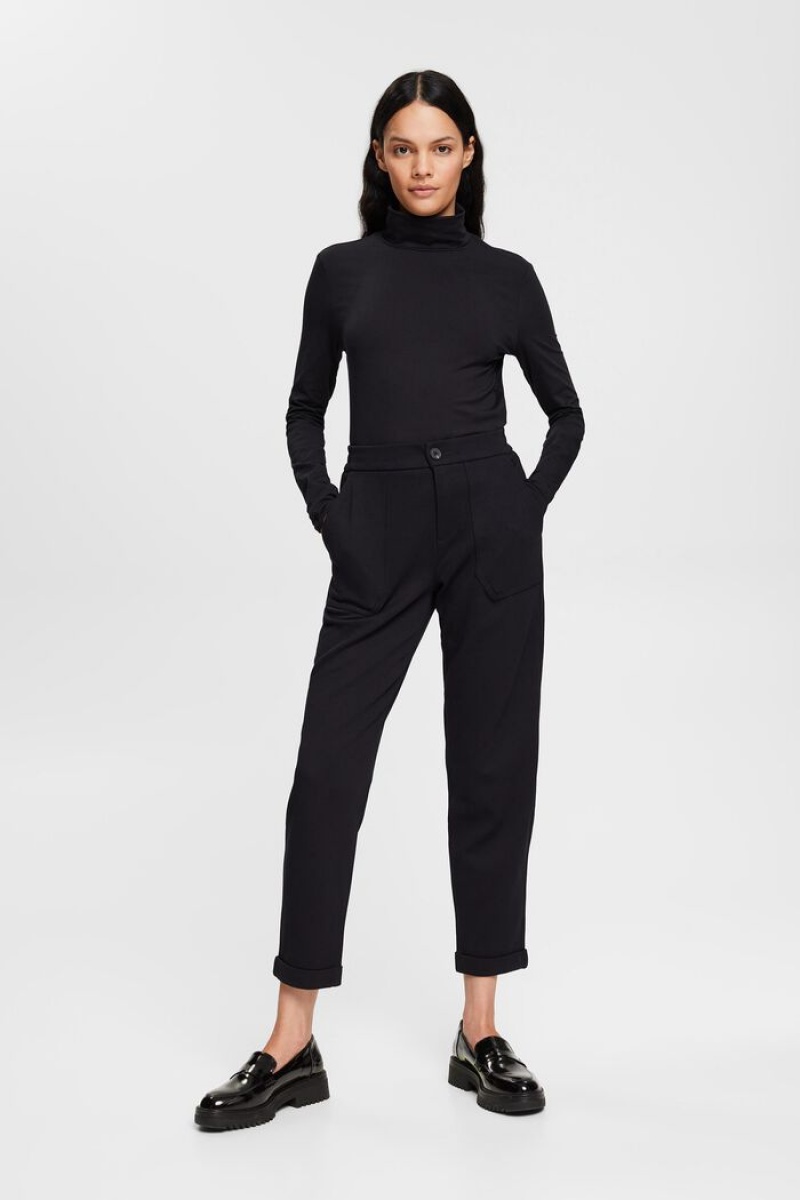 Dámské Topy Esprit Roll Neck Long Sleeve Černé | FBO570382