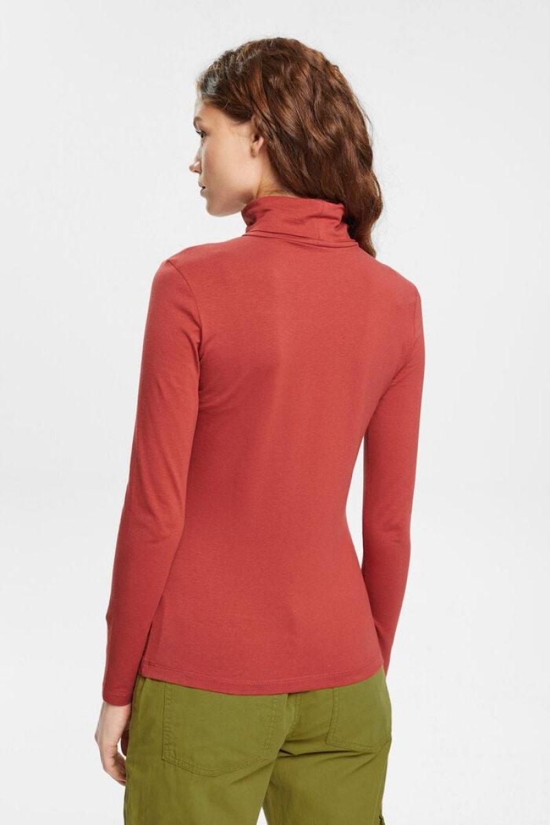 Dámské Topy Esprit Roll Neck Long Sleeve Červené | KSB670589