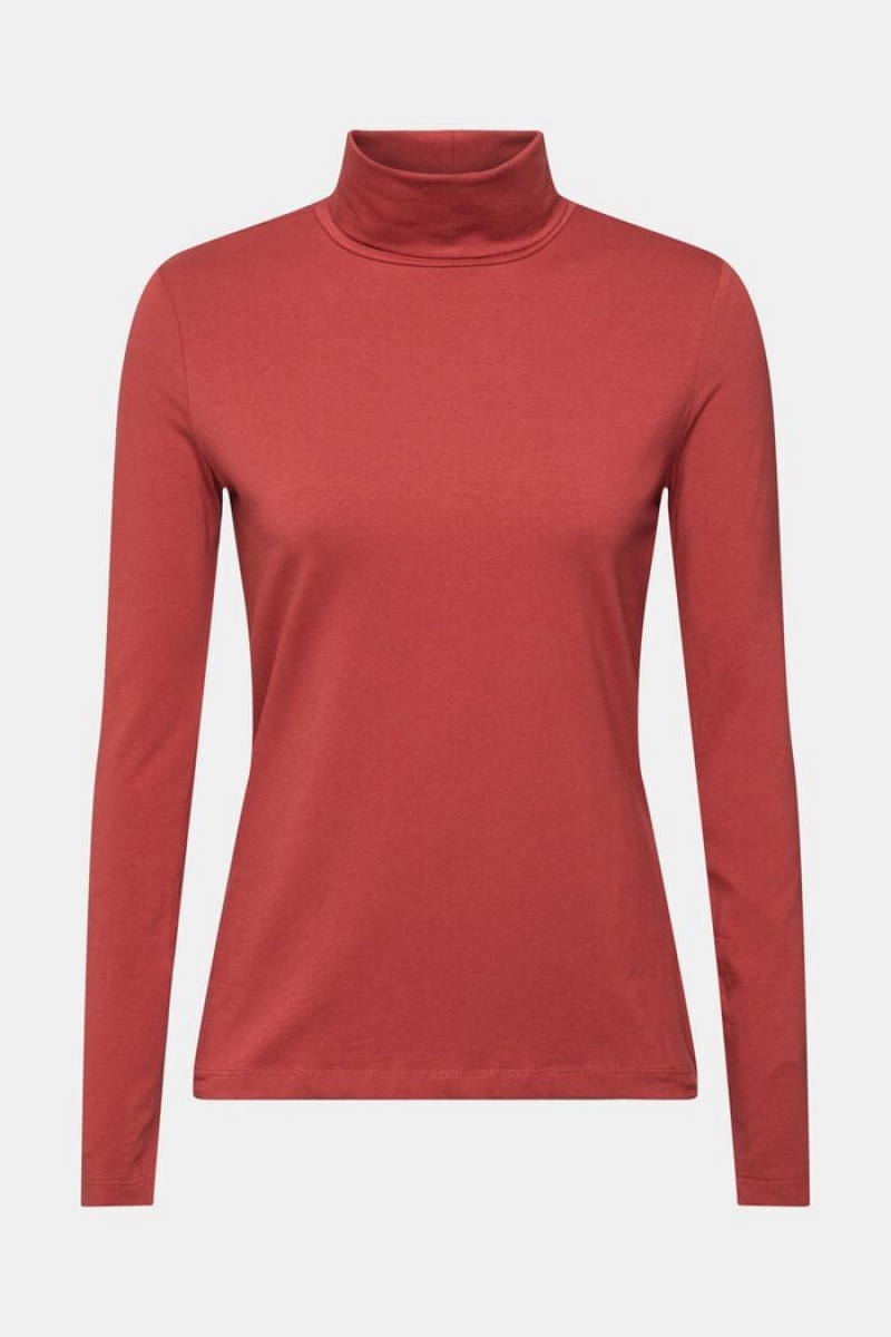 Dámské Topy Esprit Roll Neck Long Sleeve Červené | KSB670589