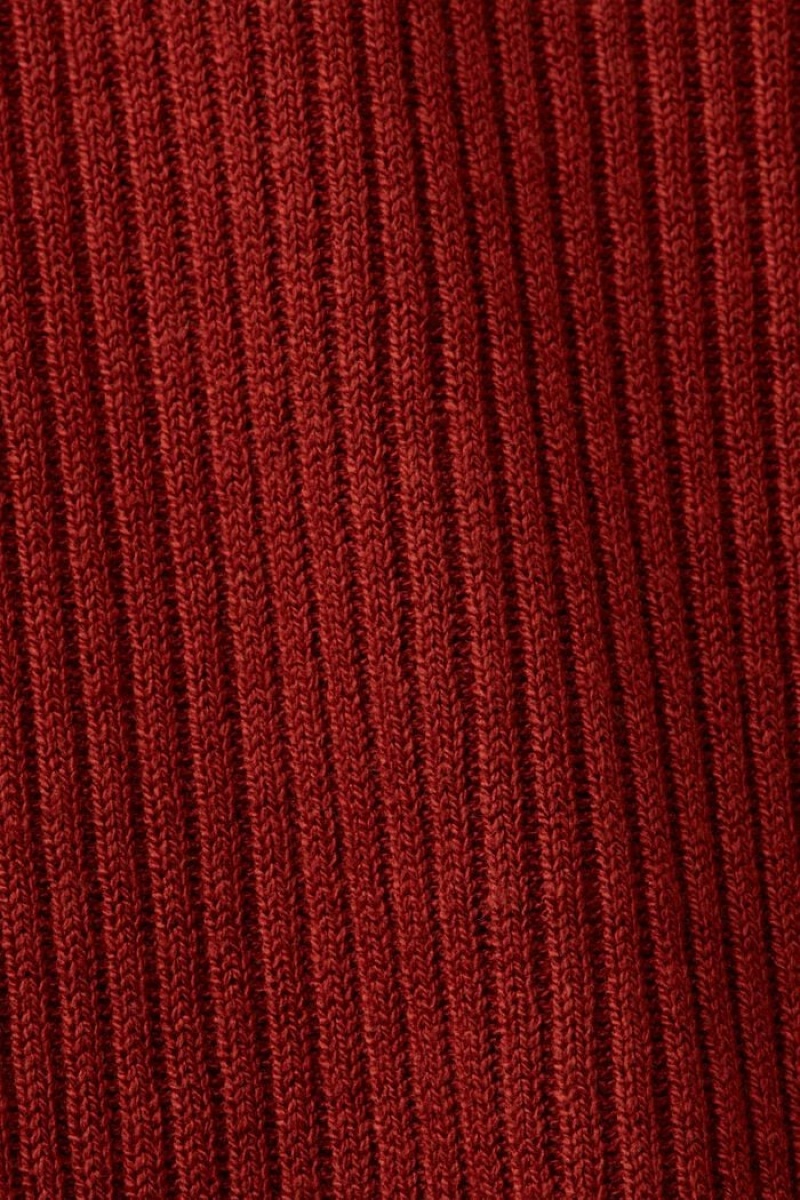 Dámské Šaty Esprit Rib-knit,Linen Blend Červené | UGF754631