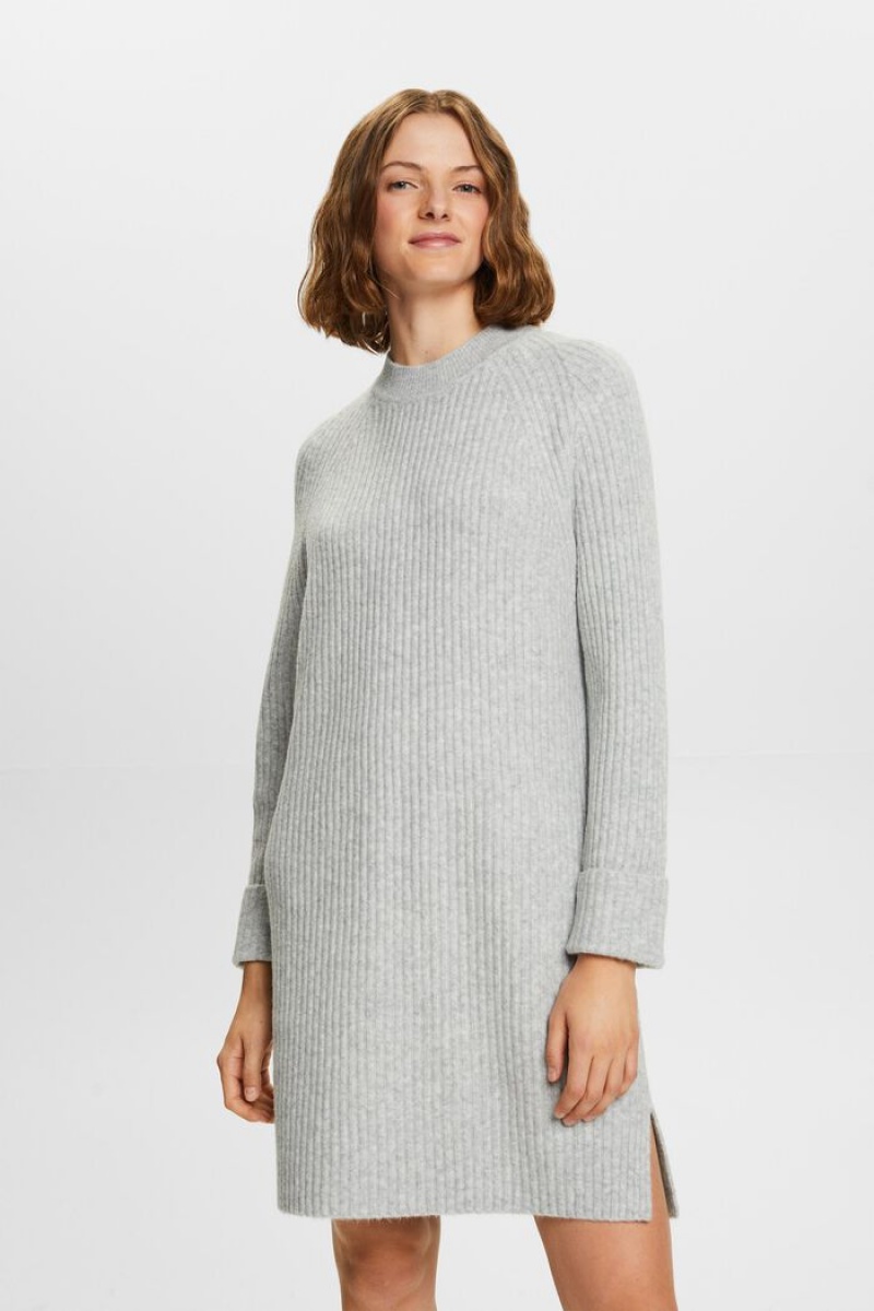 Dámské Šaty Esprit Rib-knit Mini Světle Šedé | SLX761495