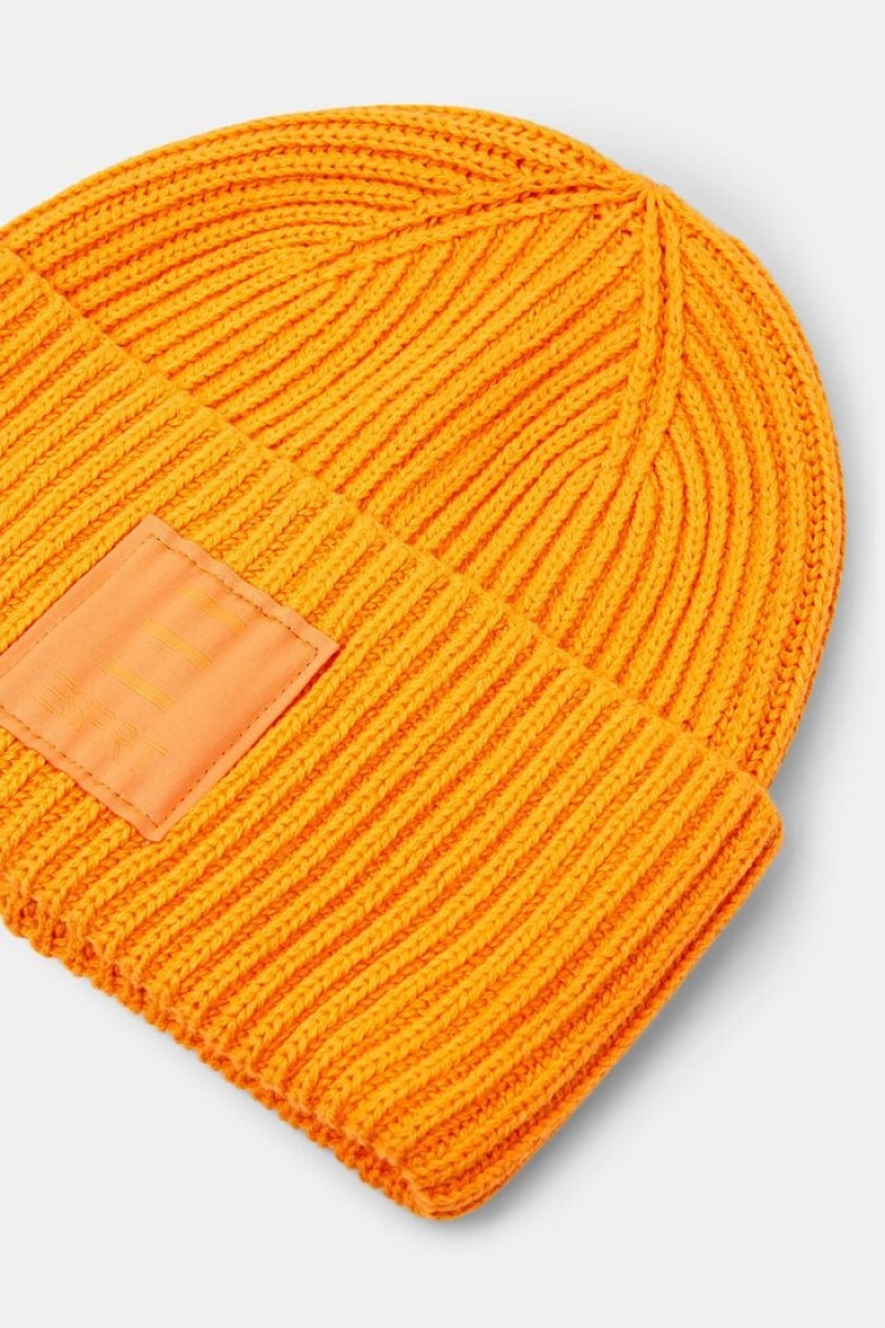 Dámské Čepice Esprit Rib-knit Bavlněné Červené Oranžové | JYV296750