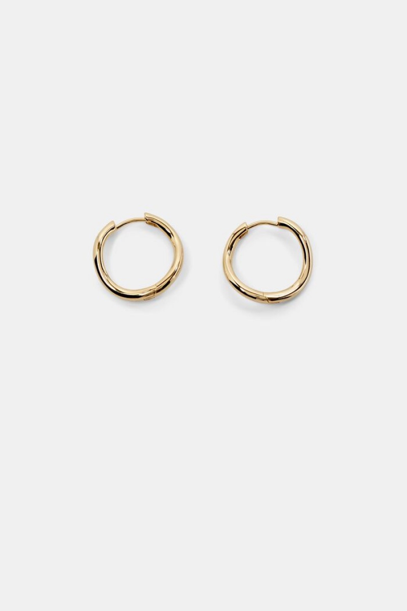 Dámské Šperky Esprit 18k Gold-plated Wave Hoop Earrings Zlaté | FRS423716