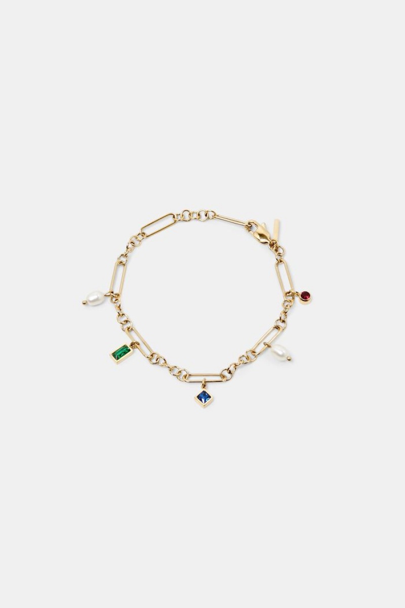 Dámské Šperky Esprit Chain Bracelet With Charms,Stainless Steel Zlaté | OBE139760