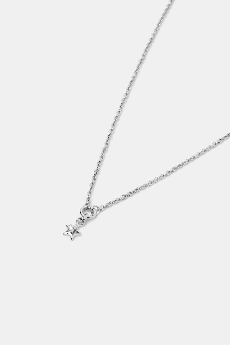 Dámské Šperky Esprit Dainty Sterling Silver Diamond Necklace Stříbrné | HUJ649817