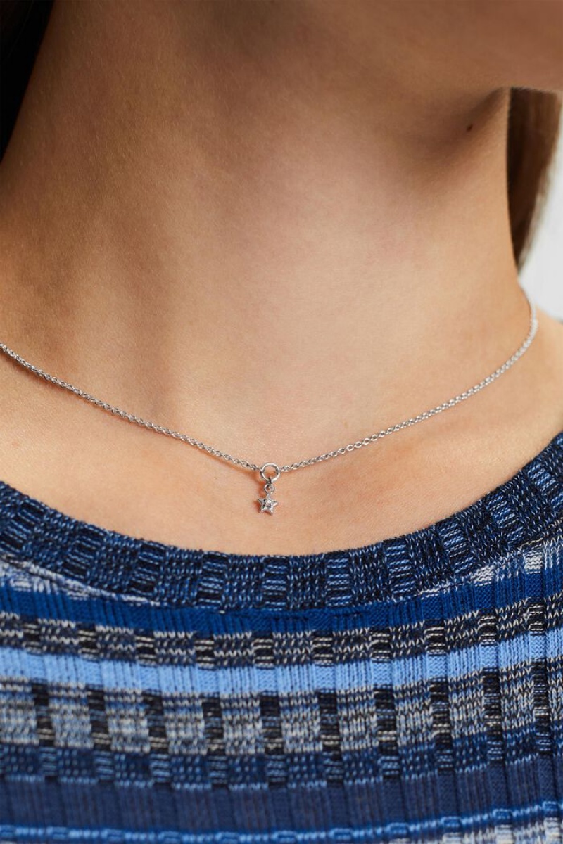 Dámské Šperky Esprit Dainty Sterling Silver Diamond Necklace Stříbrné | HUJ649817