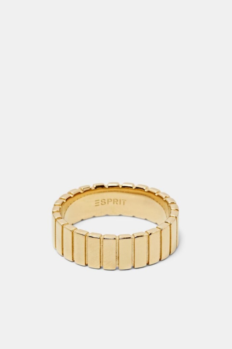 Dámské Šperky Esprit Gold-coloured Žebrovaný Ring,Sterling Silver Zlaté | LSN019874