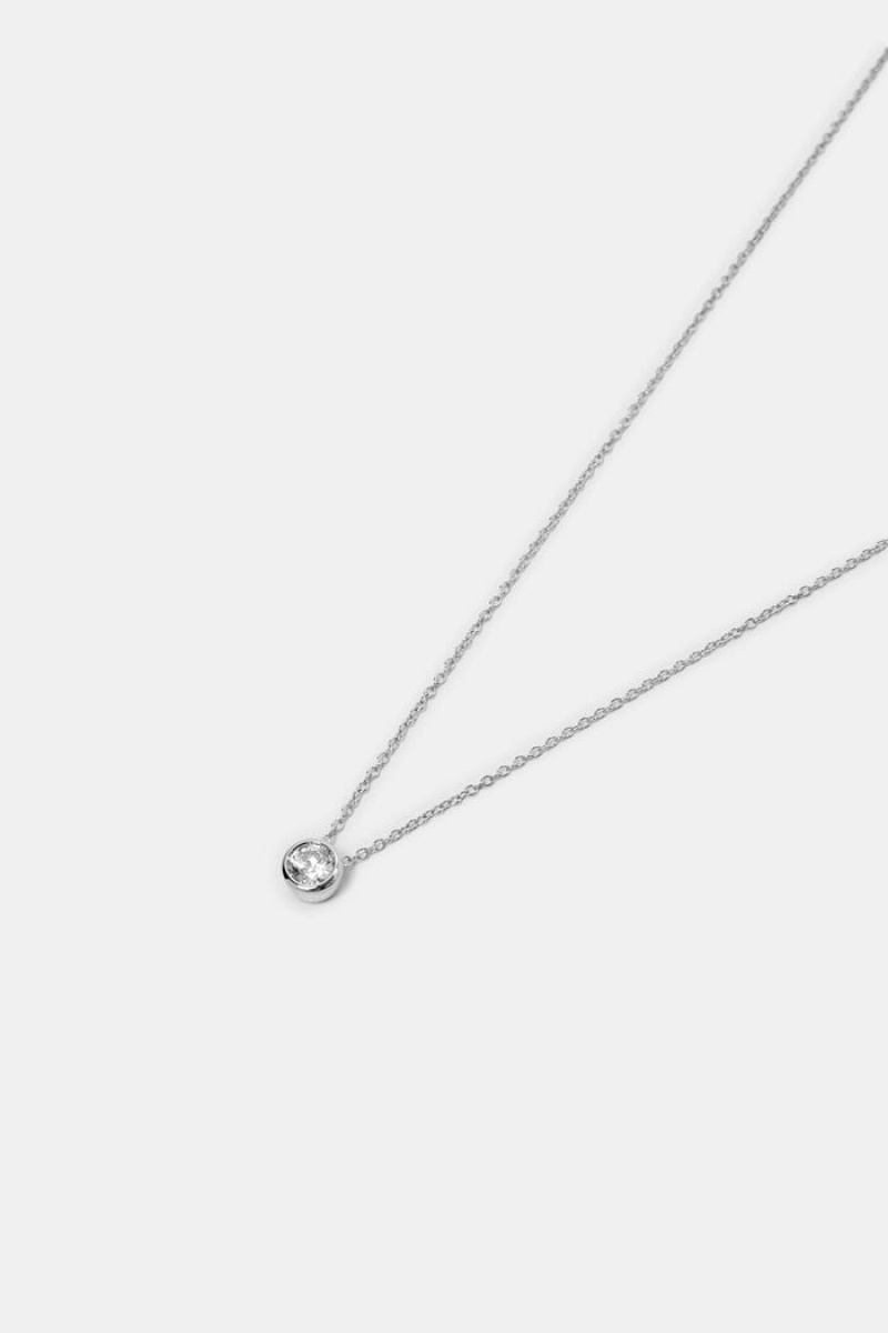 Dámské Šperky Esprit Necklace With Zirconia,Sterling Silver Stříbrné | QIE708296