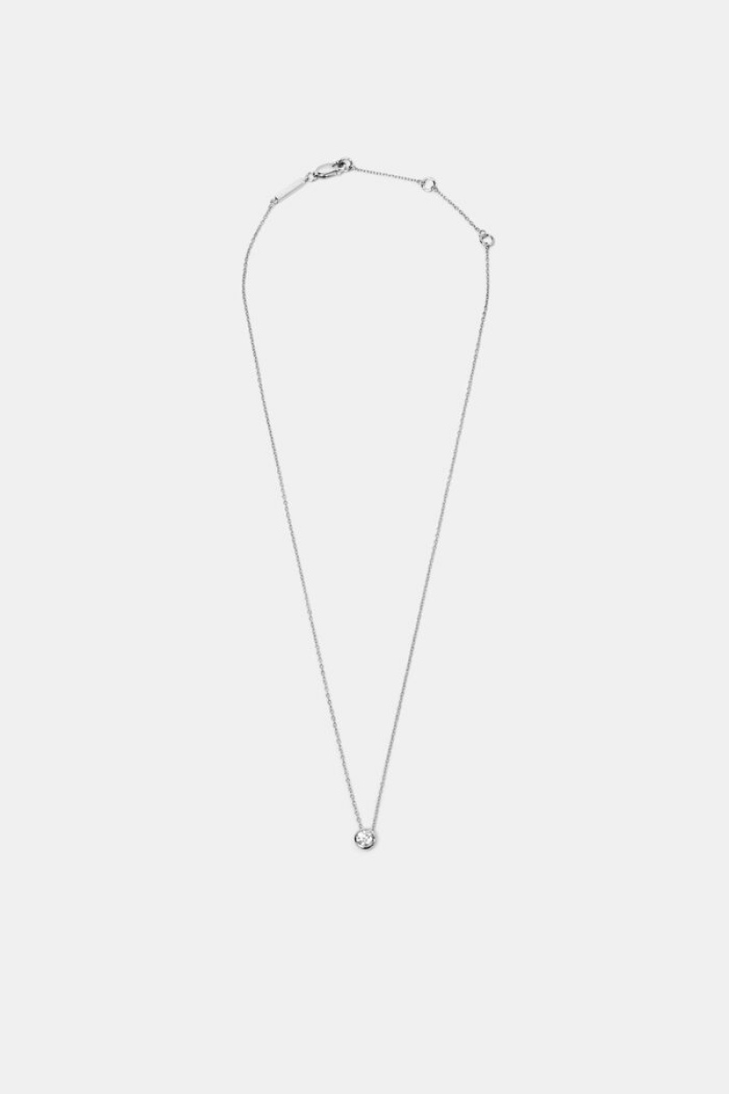 Dámské Šperky Esprit Necklace With Zirconia,Sterling Silver Stříbrné | QIE708296