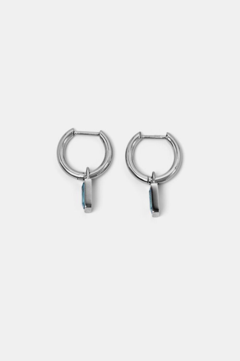 Dámské Šperky Esprit Small Hoop Earrings With Pendant,Stainless Steel Stříbrné | FMR758029