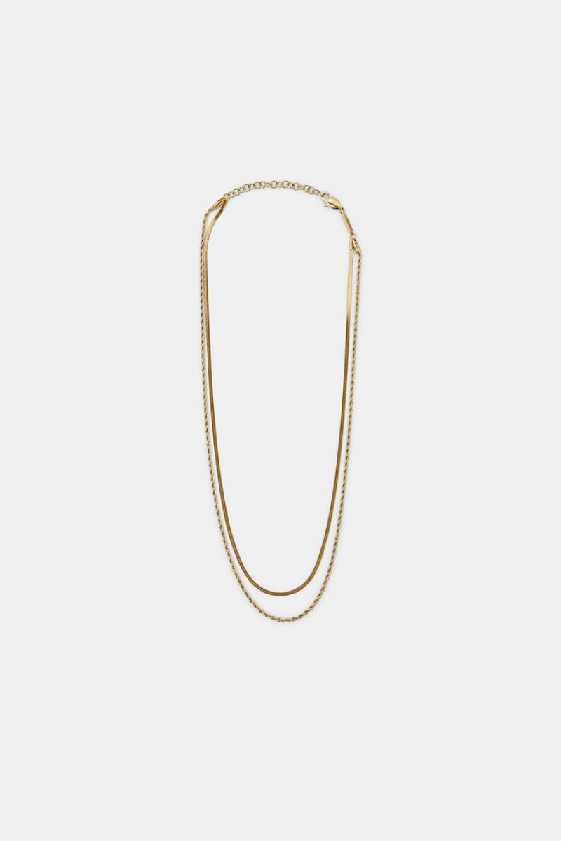 Dámské Šperky Esprit Stainless Steel Layered Necklace Zlaté | CJI609371