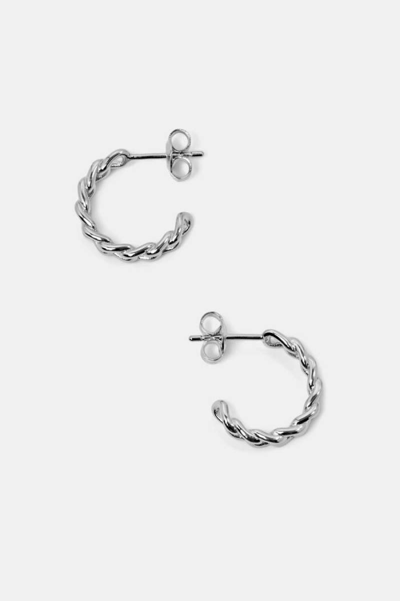 Dámské Šperky Esprit Sterling Silver Chain Mini Hoop Earrings Stříbrné | DMI731685