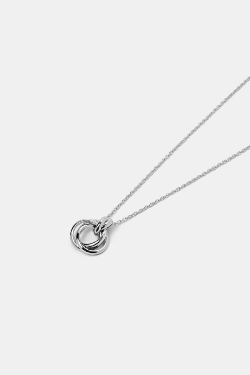 Dámské Šperky Esprit Triple Interlocking Pendant Necklace Stříbrné | MCV356124