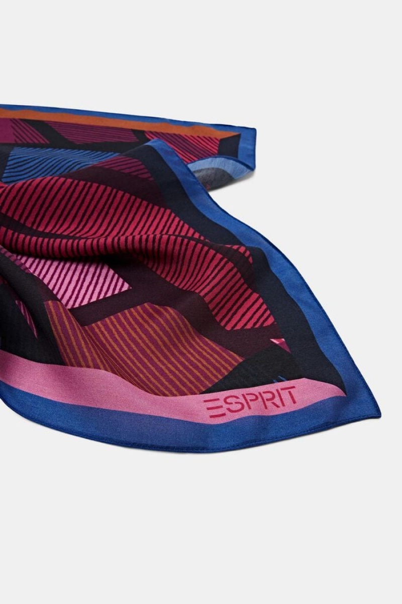 Dámské Šátky Esprit Printed Bandana,Silk Blend Vínové | NPR215469