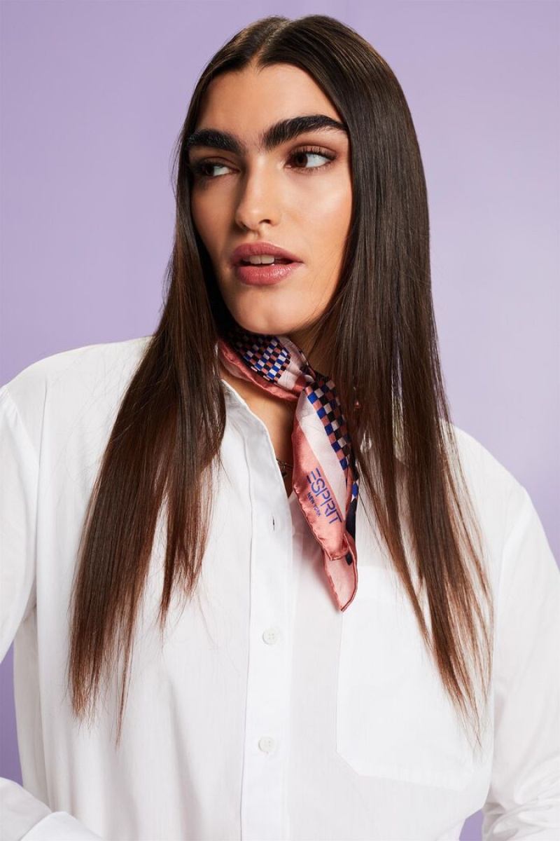 Dámské Šátky Esprit Printed Silk Bandana Růžové | CFZ391276