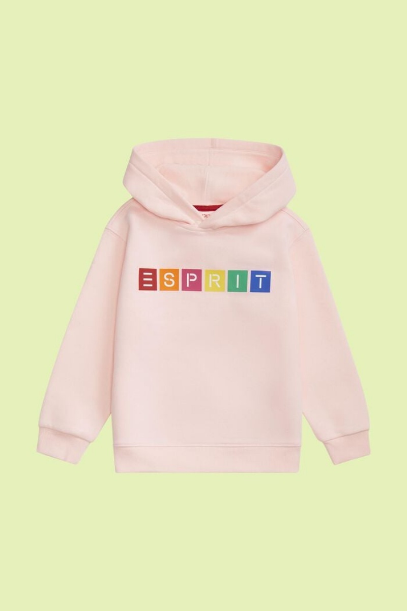 Dětské Mikina s Kapucí Esprit Logo Print Růžové | TDO375642