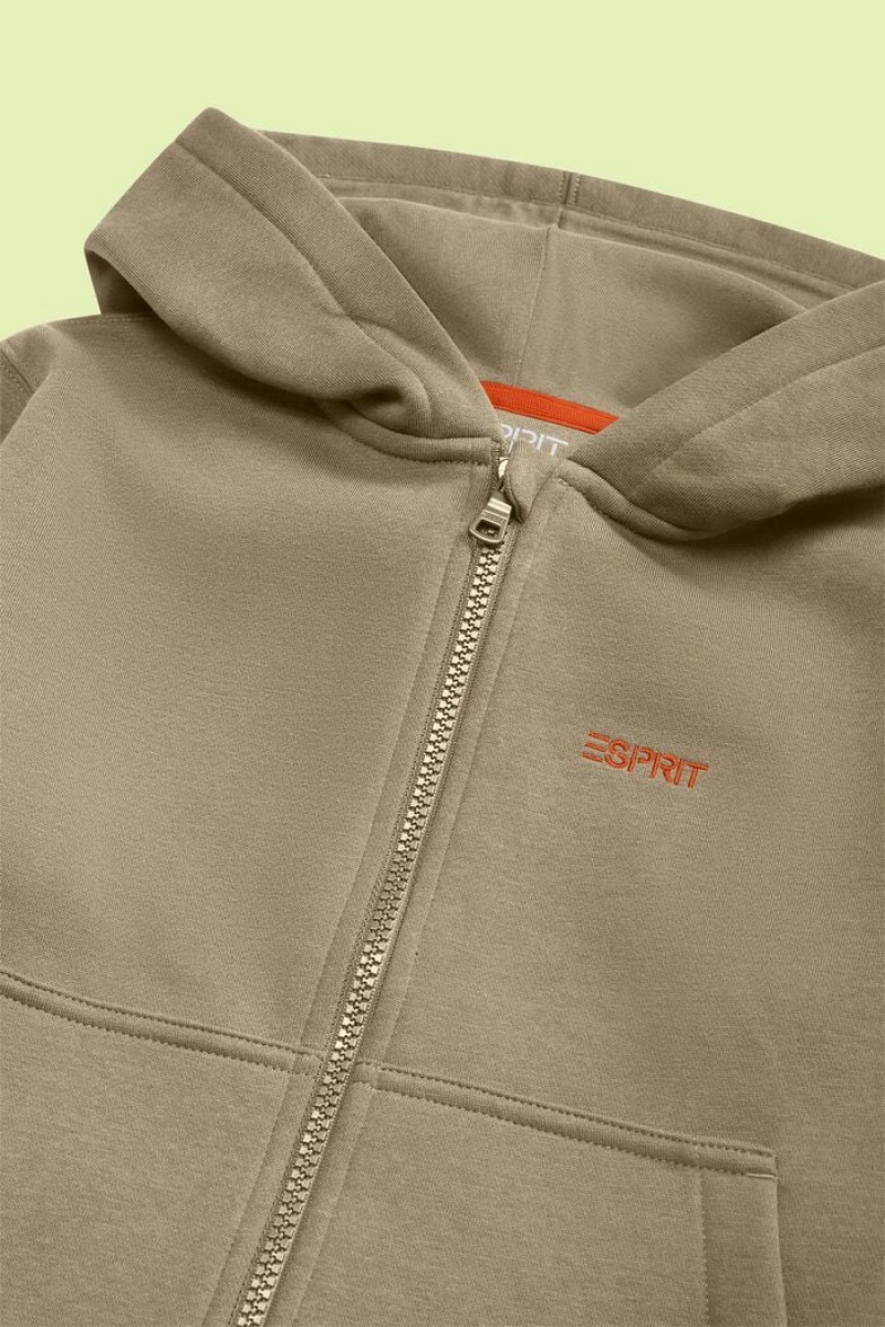 Dětské Mikina s Kapucí Esprit Logo Zip Up Béžový | AMW215473