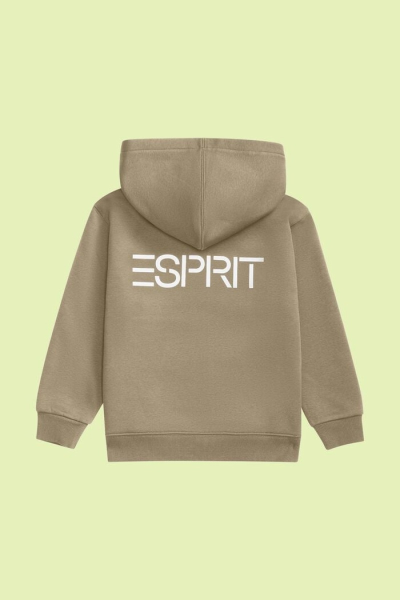 Dětské Mikina s Kapucí Esprit Logo Zip Up Béžový | AMW215473