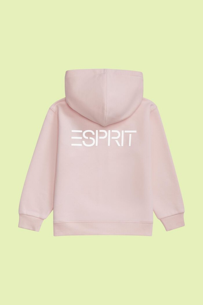 Dětské Mikina s Kapucí Esprit Logo Zip Up Růžové | IKH268173