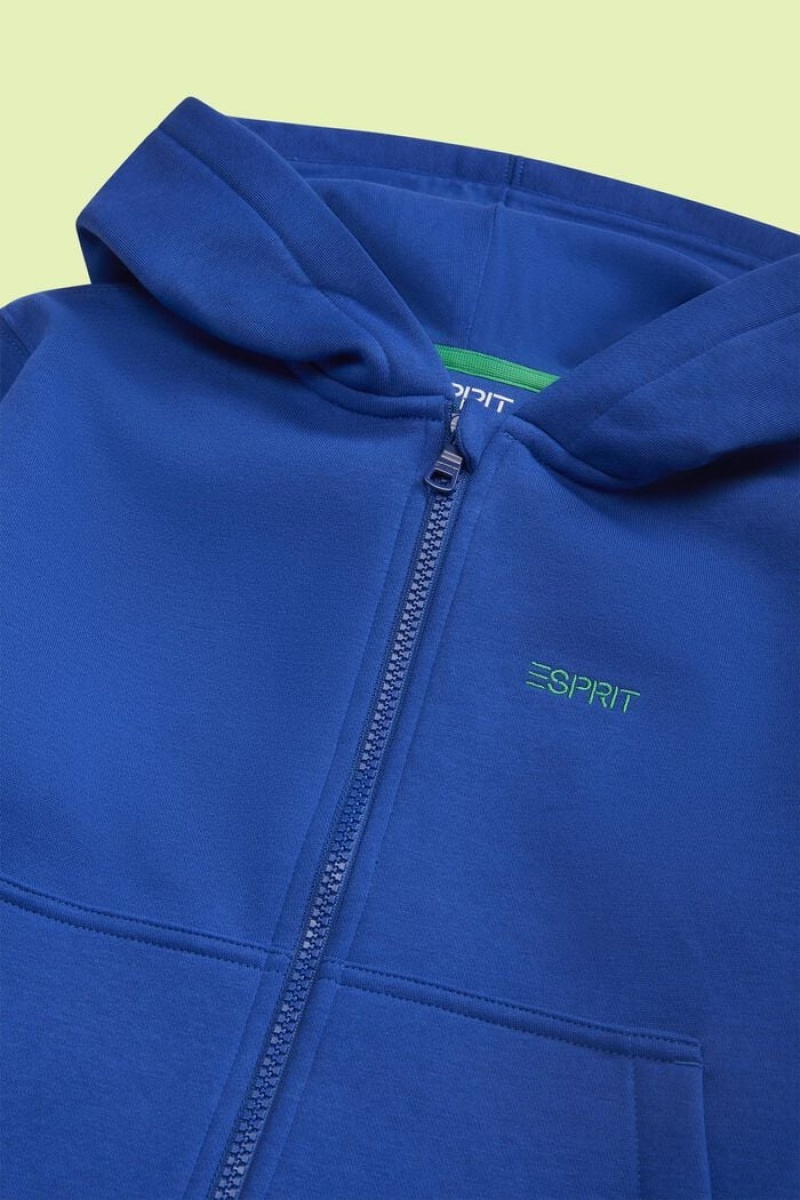 Dětské Mikina s Kapucí Esprit Logo Zip Up Světle Blankyt | OBY258749